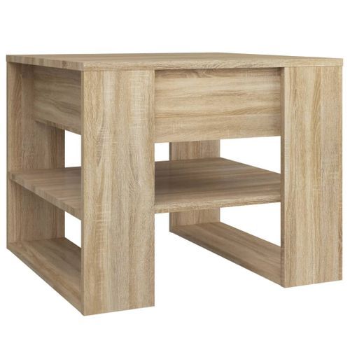 Table basse chêne sonoma 55,5x55x45 cm bois d'ingénierie - Photo n°2; ?>