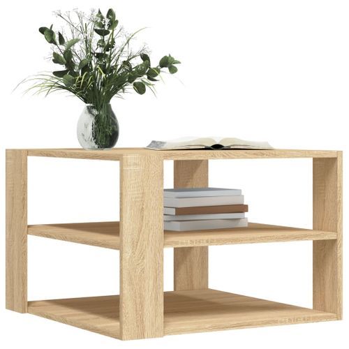 Table basse chêne sonoma 59,5x59,5x40 cm bois d'ingénierie - Photo n°3; ?>