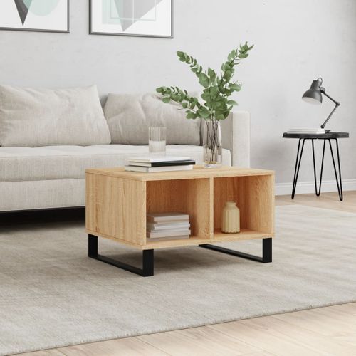 Table basse Chêne sonoma 60x50x36,5 cm Bois d'ingénierie - Photo n°2; ?>