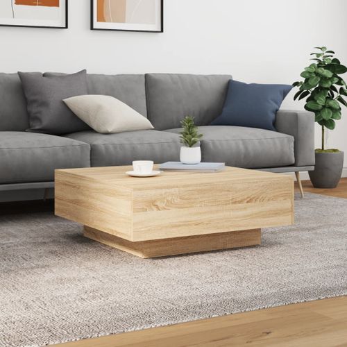 Table basse chêne sonoma 80x80x31 cm bois d'ingénierie - Photo n°3; ?>