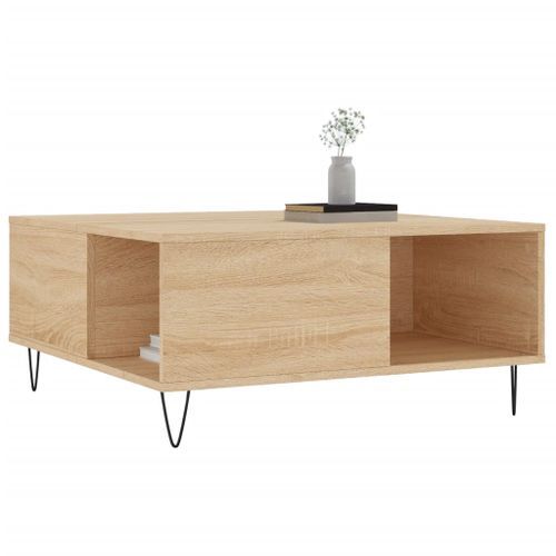 Table basse chêne sonoma 80x80x36,5 cm bois d'ingénierie - Photo n°3; ?>