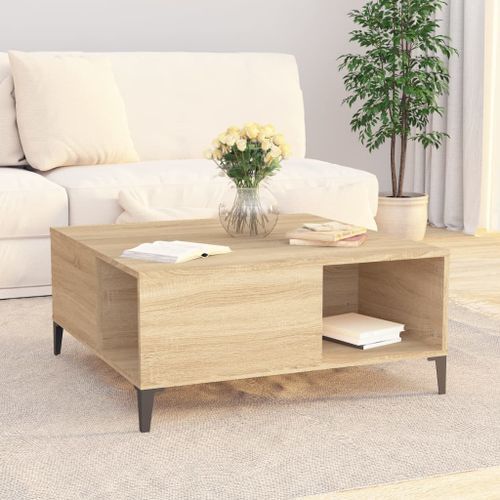 Table basse chêne sonoma 80x80x36,5 cm bois d'ingénierie - Photo n°3; ?>