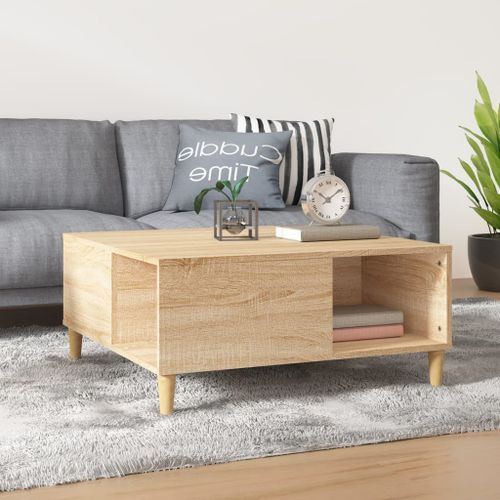 Table basse chêne sonoma 80x80x36,5 cm bois d'ingénierie - Photo n°2; ?>