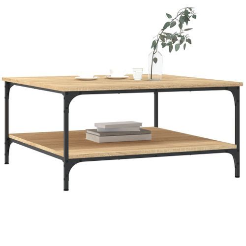 Table basse chêne sonoma 80x80x40 cm bois d'ingénierie - Photo n°3; ?>