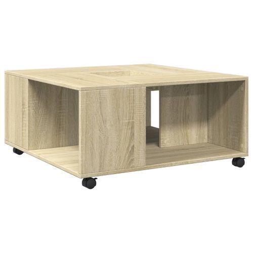 Table basse chêne sonoma 80x80x40 cm bois d'ingénierie - Photo n°2; ?>