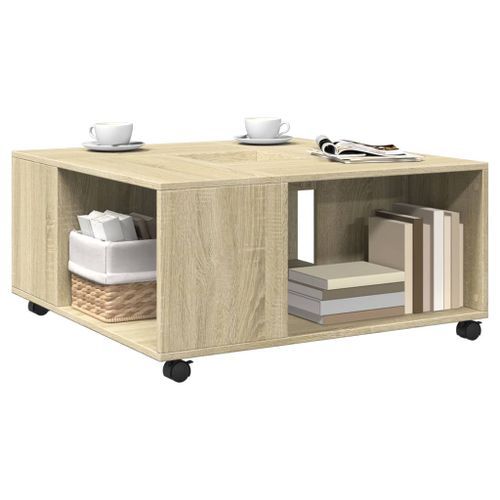 Table basse chêne sonoma 80x80x40 cm bois d'ingénierie - Photo n°3; ?>