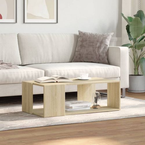 Table basse chêne sonoma 89,5x48x30 cm bois d'ingénierie - Photo n°3; ?>