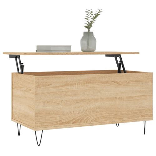 Table basse Chêne sonoma 90x44,5x45 cm Bois d'ingénierie - Photo n°3; ?>