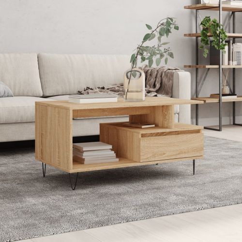 Table basse Chêne sonoma 90x49x45 cm Bois d'ingénierie - Photo n°2; ?>