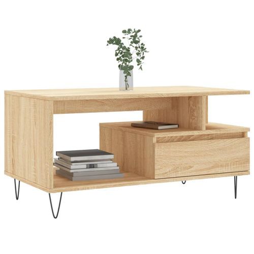 Table basse Chêne sonoma 90x49x45 cm Bois d'ingénierie - Photo n°3; ?>