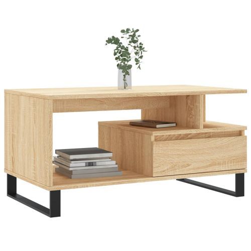 Table basse Chêne sonoma 90x49x45 cm Bois d'ingénierie - Photo n°3; ?>