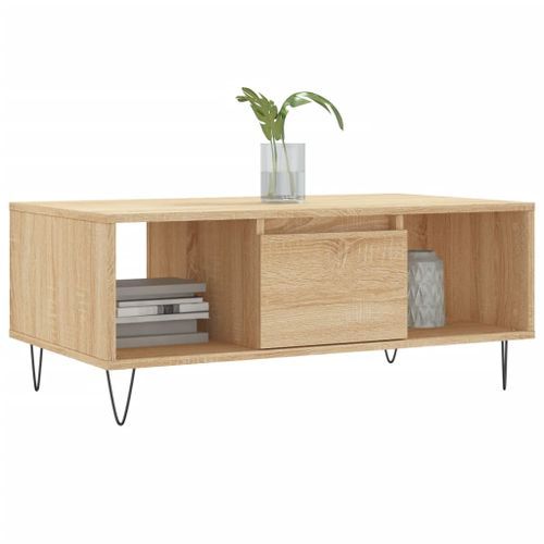 Table basse Chêne sonoma 90x50x36,5 cm Bois d'ingénierie - Photo n°3; ?>