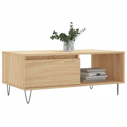 Table basse Chêne sonoma 90x50x36,5 cm Bois d'ingénierie - Photo n°3; ?>