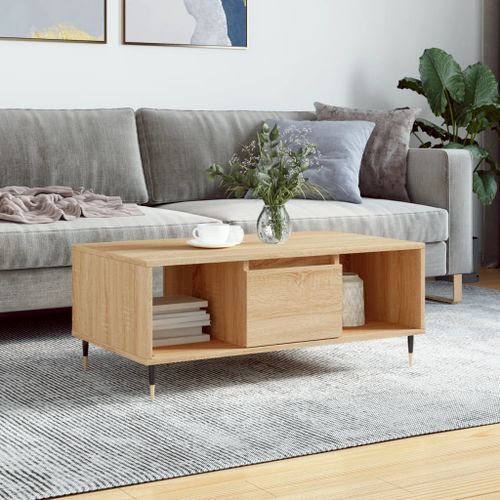 Table basse Chêne sonoma 90x50x36,5 cm Bois d'ingénierie - Photo n°2; ?>