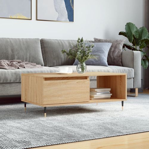 Table basse Chêne sonoma 90x50x36,5 cm Bois d'ingénierie - Photo n°2; ?>