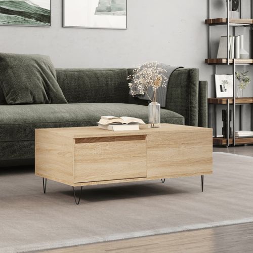 Table basse Chêne sonoma 90x50x36,5 cm Bois d'ingénierie - Photo n°2; ?>