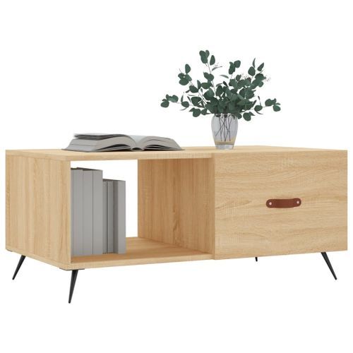 Table basse chêne sonoma 90x50x40 cm bois d'ingénierie - Photo n°3; ?>