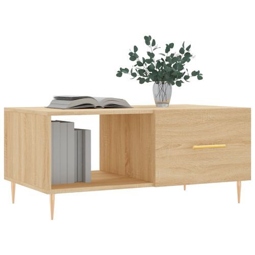 Table basse chêne sonoma 90x50x40 cm bois d'ingénierie - Photo n°3; ?>