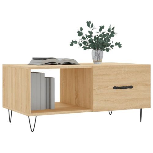 Table basse chêne sonoma 90x50x40 cm bois d'ingénierie - Photo n°3; ?>