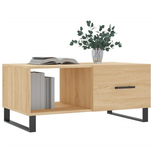 Table basse chêne sonoma 90x50x40 cm bois d'ingénierie - Photo n°3; ?>