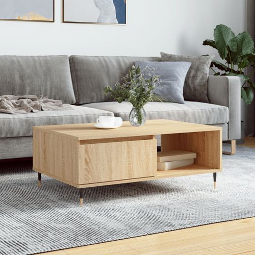 Table basse chêne sonoma 90x60x35 cm bois d'ingénierie - Photo n°2; ?>