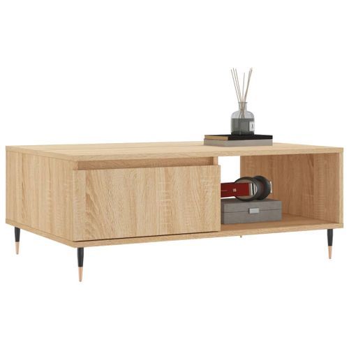 Table basse chêne sonoma 90x60x35 cm bois d'ingénierie - Photo n°3; ?>