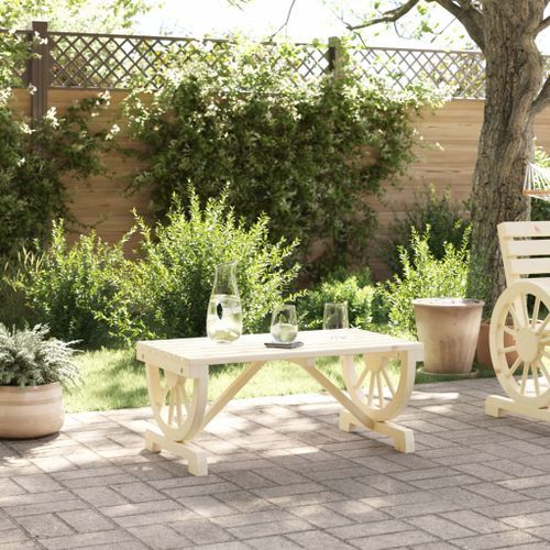 Table basse de jardin 90x50x40 cm bois de sapin massif - Photo n°3; ?>