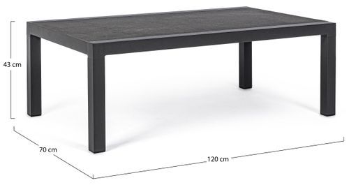 Table basse de jardin aluminium anthracite Keman L 120 cm - Photo n°3; ?>