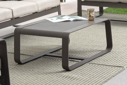 Table basse de jardin aluminium marron café Masy L 105 cm - Photo n°2; ?>