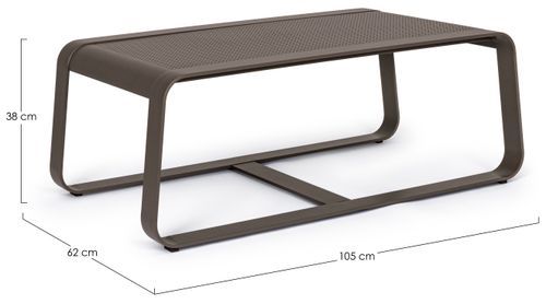 Table basse de jardin aluminium marron café Masy L 105 cm - Photo n°3; ?>