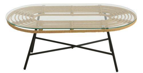 Table basse de jardin ovale métal bicolore Yvonne L 90 cm - Photo n°2; ?>