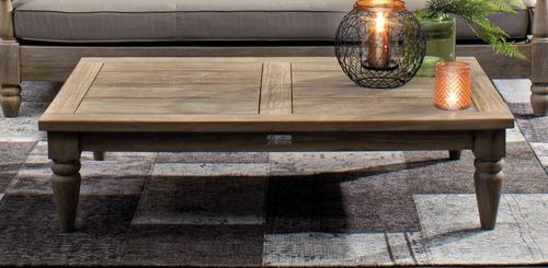 Table basse de jardin rectangle en bois teck Balou L 120 cm - Photo n°2; ?>