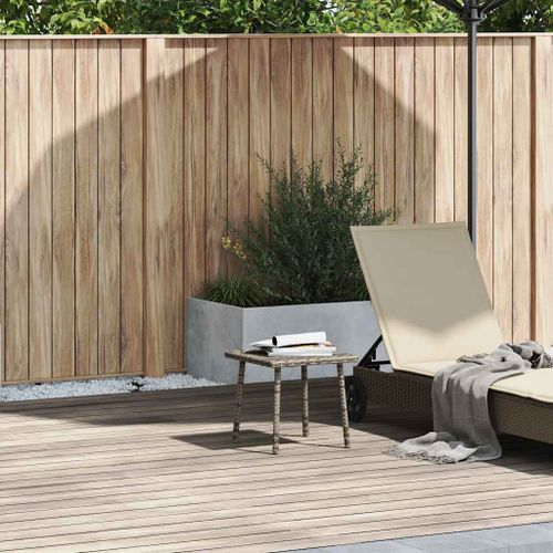 Table basse de jardin rectangulaire gris 40x40x37 cm rotin - Photo n°2; ?>