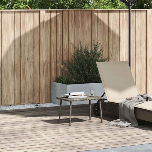 Table basse de jardin rectangulaire gris 60x40x37 cm rotin - Photo n°2; ?>