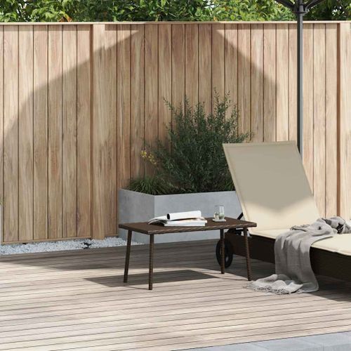 Table basse de jardin rectangulaire marron 40x40x37 cm rotin - Photo n°2; ?>