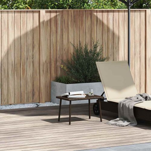 Table basse de jardin rectangulaire marron 60x40x37 cm rotin - Photo n°2; ?>