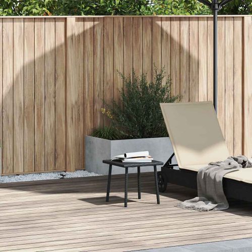 Table basse de jardin rectangulaire noir 40x40x37 cm rotin - Photo n°2; ?>