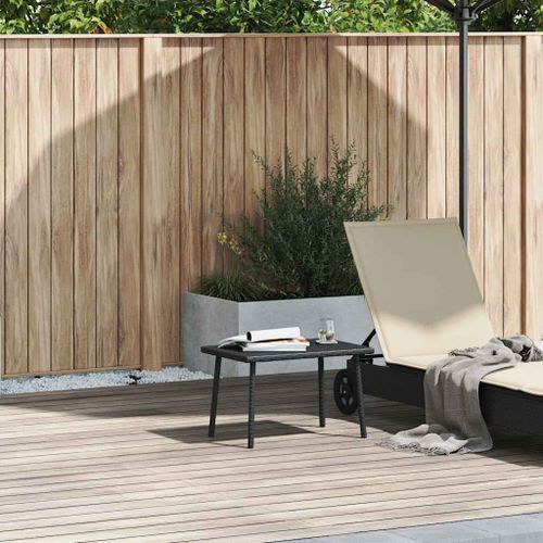 Table basse de jardin rectangulaire noir 60x40x37 cm rotin - Photo n°2; ?>