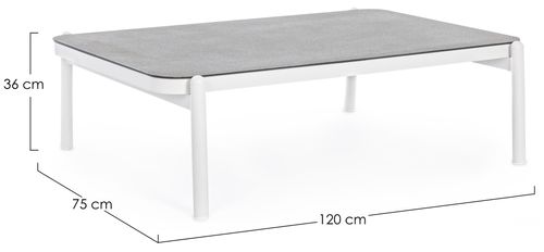 Table basse de jardin verre trempé bicolore Jim L 120 cm - Photo n°3; ?>