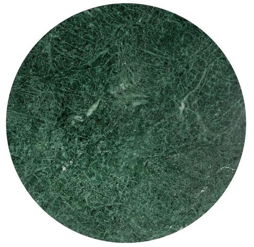 Table basse effet marbre vert et pieds métal doré Enyse D 60 cm - Photo n°3; ?>