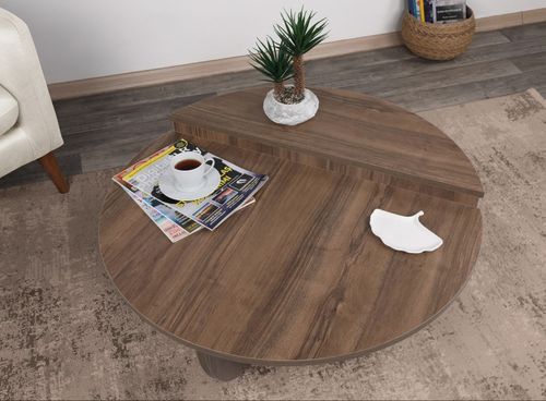 Table basse en bois 2 niveaux modulables Podila 90 cm - Photo n°3; ?>