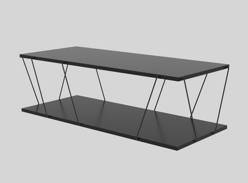 Table basse en bois anthracite et métal noir Orlanda 120 cm - Photo n°2; ?>