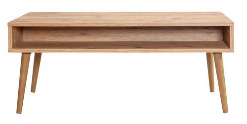 Table basse en bois clair originale avec niche Kiza 729 - Photo n°2; ?>