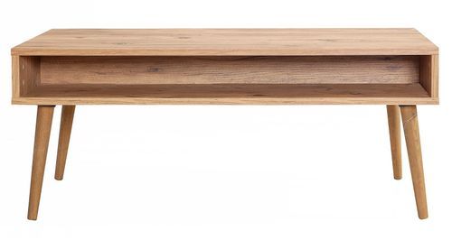 Table basse en bois clair originale avec niche Kiza 764 - Photo n°2; ?>
