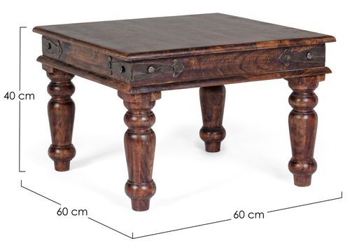 Table basse en bois d'acacia marron foncé Jania - Lot de 2 - Photo n°3; ?>