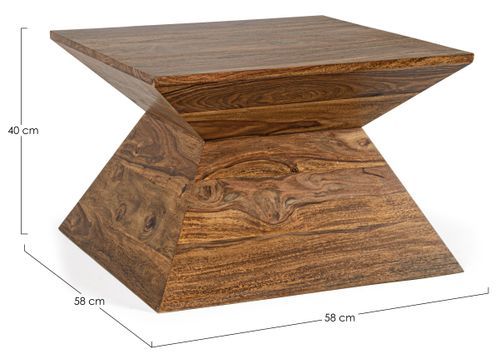 Table basse en bois de sheesham naturel Prya L 58 cm - Photo n°3; ?>