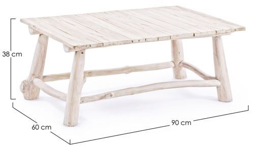 Table basse en bois teck blanchit Sary L 90 cm 2 - Photo n°3; ?>