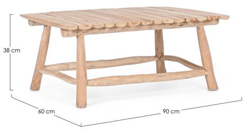 Table basse en bois teck naturel Emilie L 90 cm - Photo n°3; ?>