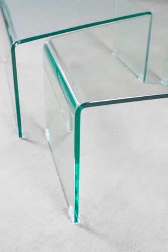Table basse en verre incurvé Naro - Lot de 2 - Photo n°2; ?>