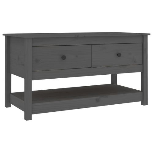 Table basse Gris 102x49x55 cm Bois massif de pin - Photo n°2; ?>